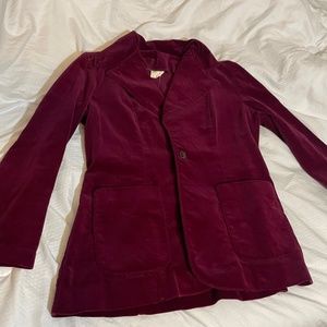 Red velvet women's coat